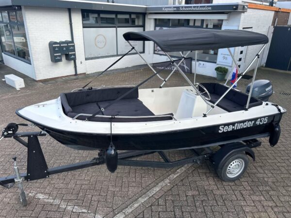 Seafinder 435 met Yamaha 15 pk 4 takt en trailer - Afbeelding 3